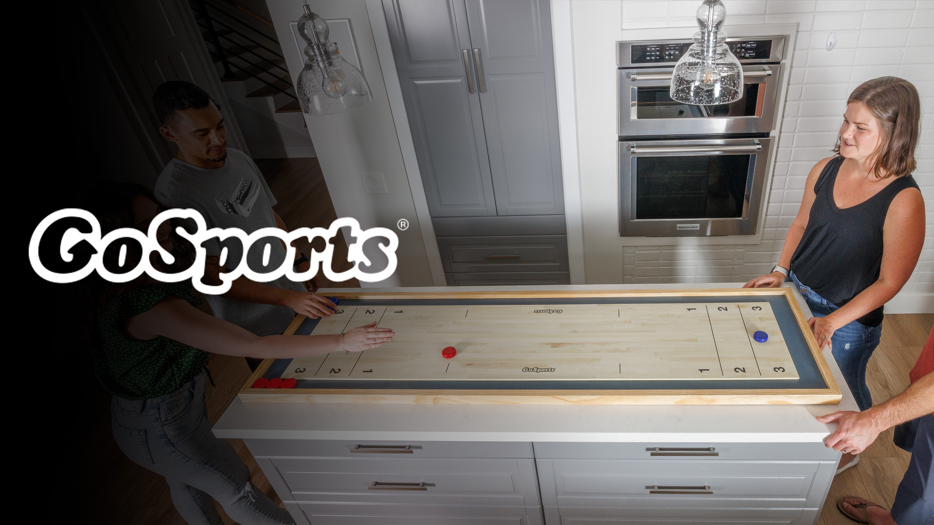 Watch GoSports 6ft Tabletop Shuffleboard and Curling 2 in 1 Game